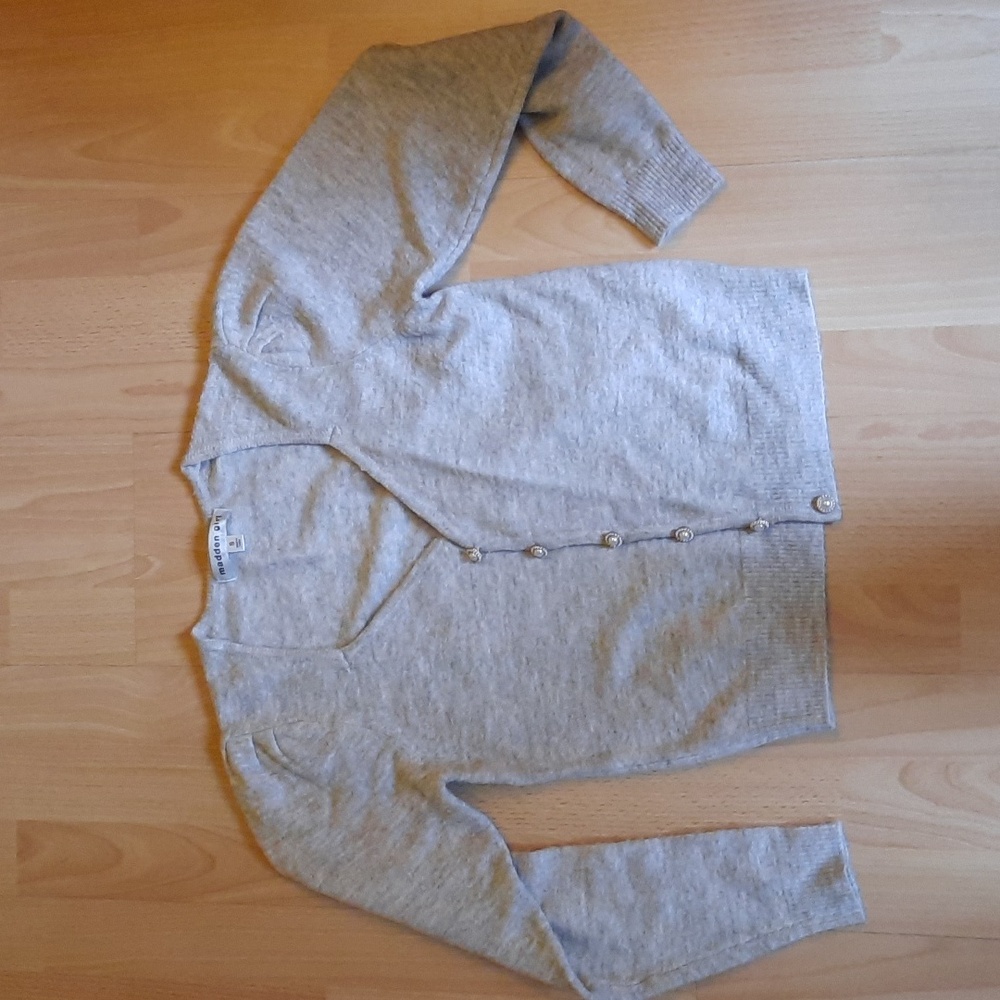 Beige Cardigan with Jewelled Buttons